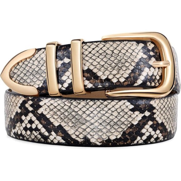 Women\'s Unique Gold Buckle Ladies Fashion Soft Faux Leather Waist Belt main image 4